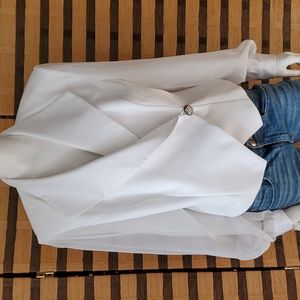 J.R.Nites sheer arm silk body dressy top